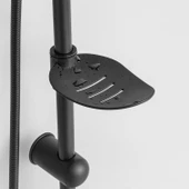 Robot Tepe Duş Seti Tam Takım Mat Siyah Lüks Yağmurlama Başlıklı Vidalı Duş Sistemi Banyo Duvar Tipi thumbnail 3