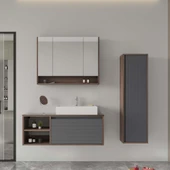 Orka Prato 120 cm Navaro Banyo Dolabı Takımı ve Boy Dolabı thumbnail 1