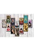 12 Parça Yeşilçam Temalı Retro Ahşap Poster / Tablo Seti - 1