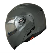 NCR-158 ÇENE AÇILIR GÖZLÜKLÜ E-CE BELGELİ KASK NARDO GRİ - 2