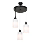 Duruaydınlatma 3'lü Siyah Opal Yemek Odası Yatak Odası Oturma Odası Salon Avize Sarkıt - 2