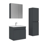 Orka Tivoli 65 cm Mat Antrasit Banyo Dolabı Takımı ve Boy Dolabı thumbnail 1