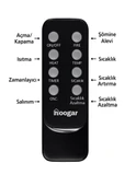 Hoogar German 2071 L White Oval Seri OLED Şömineli Ekran Dijital Kule Tipi Seramik Fanlı Isıtıcı 80 CM - 4