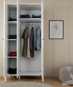 Hunerika Thalen 3 Kapaklı Gardırop-Wood Beyaz-Minifiks Bağlantılı - 3