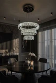GN GEN AYDINLATMA Plaket Kristal Taş Işlemeli Krom Paslanmaz Ledli 20-30-40 cm kumandalı - 1