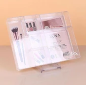 6 Bölmeli takı aksesuar düzenleyici Dikdörtgen Makyaj Organizeri çekmece içi - 1