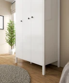 Hunerika Thalen 3 Kapaklı Gardırop-Wood Beyaz-Minifiks Bağlantılı - 2