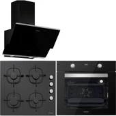 Silverline BO6502B02 - CS5335B01 - 3490 Oslo Siyah Ankastre Set thumbnail 1