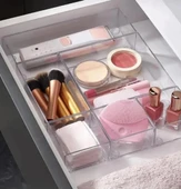 6 Bölmeli takı aksesuar düzenleyici Dikdörtgen Makyaj Organizeri çekmece içi - 4