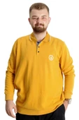 Mode XL Büyük Beden Erkek Sweat Polo Selanik Horse 23440 Hardal thumbnail 1