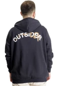 Mode XL Büyük Beden Erkek Sweat Kapüşonlu Fermuarlı Outsider 23547 Lacivert thumbnail 4