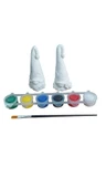 Ehobici Taş Boyama Seti Gnome Cüceler 6 Renk Akrilik Boya 5ml + Fırça - 4