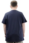 Mode XL Büyük Beden Baskılı Erkek T-Shirt Bisiklet Yaka SIMPLICITY U24046 Lacivert thumbnail 3