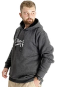 Mode XL Büyük Beden Erkek Sweatshirt Kapüşonlu 23540 Antramelanj thumbnail 2