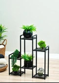 DEKORATİF METAL 6 RAFLI SAKSILIK KATLI DİKEY SAKSI STANDI ÇİÇEKLİK BAHÇE VE BALKON DEKORU GARDEN - 2