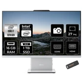 IdeaCentre 27IRH9 Intel Core i7 13620H 16GB 1TB SSD 27" FHD FDOS All in One Bilgisayar & PER4 USB Bellek F0HM004JTRP308 thumbnail 1