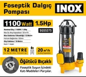 SGS5375 - 12 Metre 1.5 HP İnox Foseptik Dalgıç Pompa Parçalayıcı Öğütücü Bıçaklı 1100 Watt - 2
