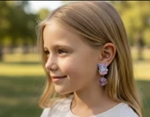 Kuromi Deliksiz Kıstırmalı Çocuk Küpe - 2