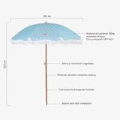 Flamingueo Caramel Plaj ve Bahçe Şemsiyesi Mavi - 2