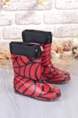 Fort 7061 Kırmızı Desenli İçi Peluşlu Su Geçirmez Erkek Çocuk Kar Yağmur Çizmesi thumbnail 1