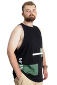 Mode XL Büyük Beden Erkek Tshirt Kolsuz Active 22131 Siyah thumbnail 3