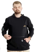 Mode XL Büyük Beden Erkek Sweat Fermuarlı Mıstıka 23166 Siyah thumbnail 1