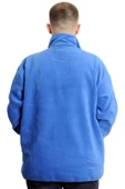 Mode XL Büyük Beden Erkek Sweat Yarım Fermuarlı Garnili Polar 23552 Mavi thumbnail 4