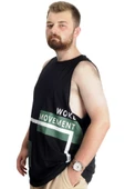 Mode XL Büyük Beden Erkek Tshirt Kolsuz Active 22131 Siyah thumbnail 2