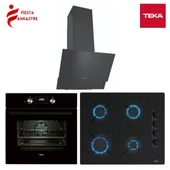 TEKA CHEF 5 SİYAH ANKASTRE SET ( HAK 625 BK FIRIN + GBE 64002 BK OCAK + ATV 60 BK DAVLUMBAZ ) thumbnail 1