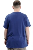 Mode XL Büyük Beden Baskılı Bisiklet Yaka Erkek Tişört THINKERS U24043 İndigo thumbnail 4