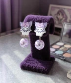 Kuromi Deliksiz Kıstırmalı Çocuk Küpe - 3