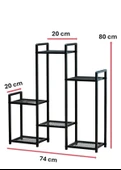 DEKORATİF METAL 6 RAFLI SAKSILIK KATLI DİKEY SAKSI STANDI ÇİÇEKLİK BAHÇE VE BALKON DEKORU GARDEN - 5