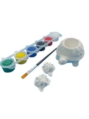 Ehobici Taş Boyama Seti Kaplumbağa Saksı ve Çiçekler 6 Renk Akrilik Boya 5ml + Fırça - 3