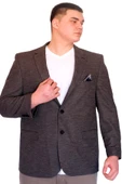 Mode XL Büyük Beden Erkek Klasik Blazer Ceket BRITANYA 23028 FUME - 5