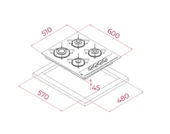 TEKA ANKASTRE GRİ SET 5 [ HLB 8400 ST FIRIN + GBE 64002 ST ANKASTRE OCAK + GFH 55 GÖMÜLEBİLİR ASPİRATÖR ] thumbnail 5