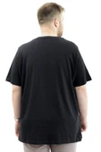 Mode XL Battal Beden Erkek Pamuklu T-Shirt Yumuşak Dokulu Baskılı FRANCISCO U24086 Siyah thumbnail 4
