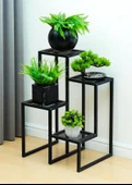 DEKORATİF METAL 4 RAFLI SAKSILIK KATLI DİKEY SAKSI STANDI ÇİÇEKLİK BAHÇE VE BALKON DEKORU GARDEN thumbnail 2