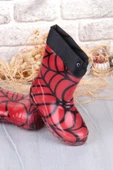 Fort 7061 Kırmızı Desenli İçi Peluşlu Su Geçirmez Erkek Çocuk Kar Yağmur Çizmesi thumbnail 5