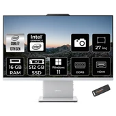 IdeaCentre 27IRH9 Intel Core i7 13620H 16GB 512GB SSD 27" FHD W11P All in One Bilgisayar & PER4 USB Bellek F0HM004JTRP387 thumbnail 1