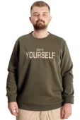 Mode XL Büyük Beden Erkek Sweat BisYaka Do İt Yourself 23168 Haki thumbnail 1
