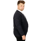 Mode XL Büyük Beden Erkek Hırka Vanize Selanik Düğmeli 20548 Lacivert thumbnail 3