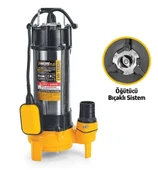 SGS5375 - 12 Metre 1.5 HP İnox Foseptik Dalgıç Pompa Parçalayıcı Öğütücü Bıçaklı 1100 Watt - 1