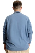 Mode XL Büyük Beden Erkek Sweat Polo Selanik Horse 23442 Mavi thumbnail 4