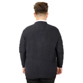 Mode XL Büyük Beden Erkek Hırka Vanize Selanik Düğmeli 20548 Lacivert thumbnail 2