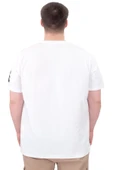 Mode XL Büyük Beden Erkek Baskılı T-Shirt Los Angeles U25031 Beyaz thumbnail 4