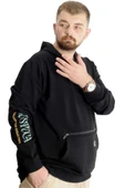Mode XL Büyük Beden Erkek Sweat Fermuarlı Mıstıka 23166 Siyah thumbnail 3