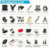 70 Parça Aksiyon Kamera Aksesuar Seti –  Çok Amaçlı Profesyonel Kit - 2