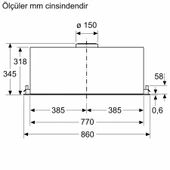 Siemens LB88NPC60 iQ700 Gömme Aspiratör 86 cm Siyah - 7