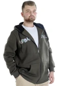 Mode XL Erkek Sweat Kapşonlu Fermuarlı 22531 Haki thumbnail 2