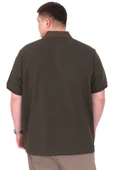 Mode XL Büyük Beden Erkek T-Shirt Polo Yaka YOURSELF U25310 Haki thumbnail 3